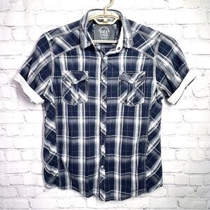 |•BKE•| Plaid Athletic Fit Short Sleeve Shirt Size Medium